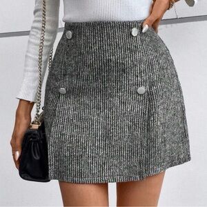 SHEIN High Waist Tweed A-Line Mini Skirt ~ Size 12